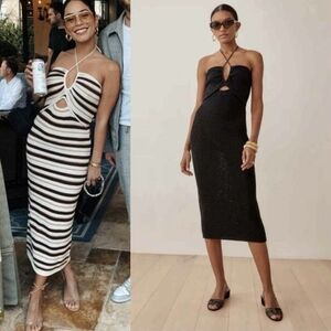 Reformation Striped and Black Midi Dresses